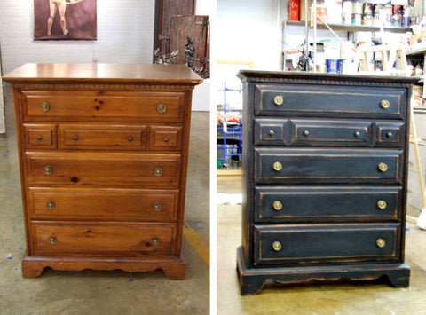 Rustic Navy Blue Dresser